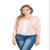Women's Classic 3/4 Sleeve Open Front Lightweight Cropped Cardigans Sweaters (S-XL) WCD001 - Dust Pink - Small - A1A view 4