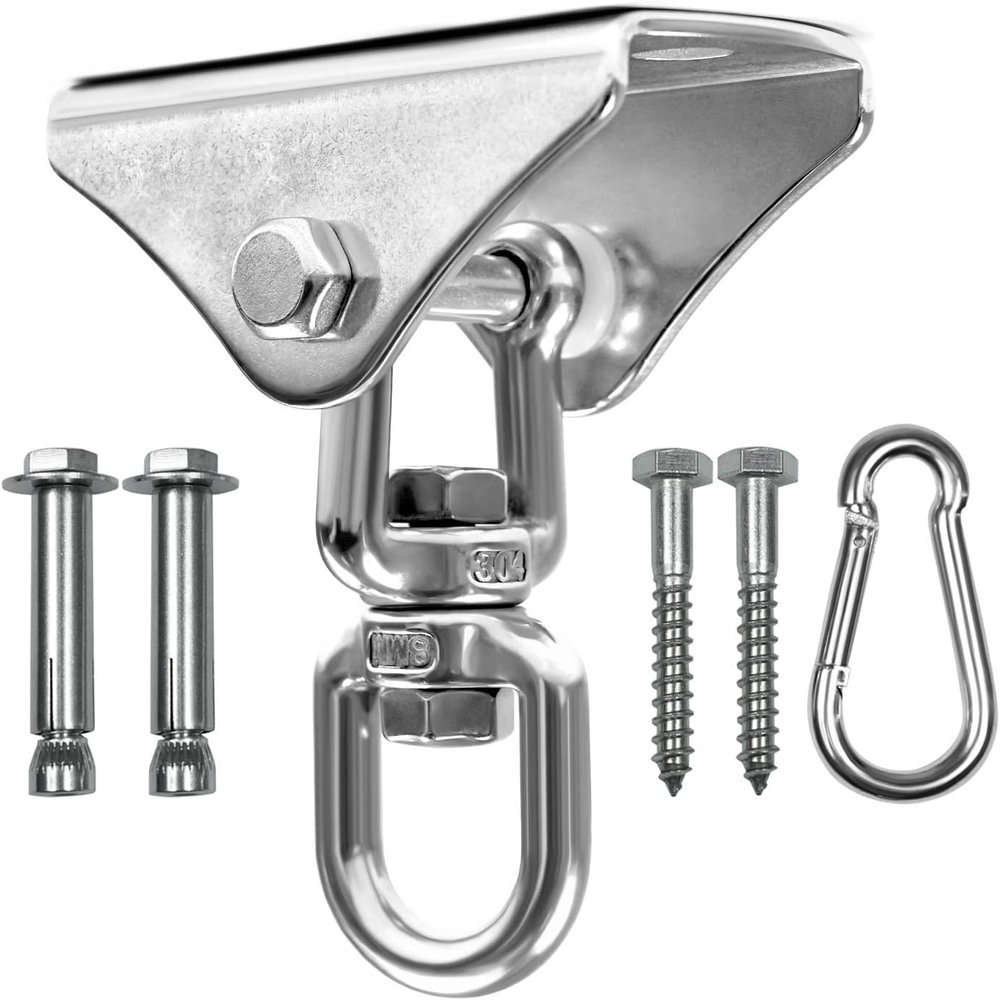 Yes4All 1000 LB Punching Heavy Bag Hanger, Steel Heavy Duty Swing Hanger Bolts for Wood and Concrete - 360 Swing
