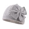 JANGANNSA Winter Warm Knitted Baby Hat for Girls Cotton Lined Infant Toddler Hat Autumn Cute Bow Classic Girls Beanie 0-6Y (Gray, L) view 1