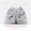 JANGANNSA Winter Warm Knitted Baby Hat for Girls Cotton Lined Infant Toddler Hat Autumn Cute Bow Classic Girls Beanie 0-6Y (Gray, L) view 3