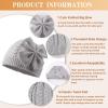 JANGANNSA Winter Warm Knitted Baby Hat for Girls Cotton Lined Infant Toddler Hat Autumn Cute Bow Classic Girls Beanie 0-6Y (Gray, L) view 4