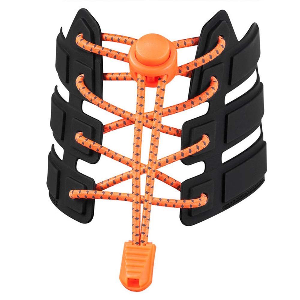 AKOAK 1 Pair Outdoor Sports Lazy Shoelaces, Reflective Elastic Round Color Casual Shoelaces (orange)
