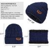 3-Pieces Winter Beanie Hat Scarf and Touch Screen Gloves Set Warm Knit Skull Cap for Men Women, Navy Blue(Hat Scarf Gloves) view 3