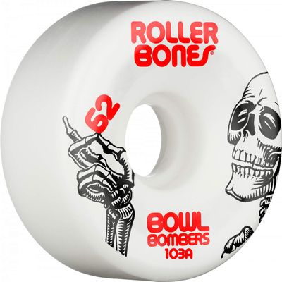 Rollerbones Bowl Bombers 62mm 103A White Quad Wheels 8 pk