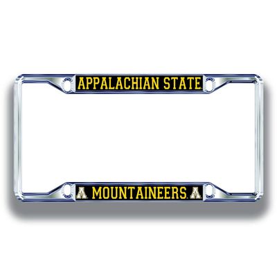 Appalachian State Mountaineers License Plate Frame Silver