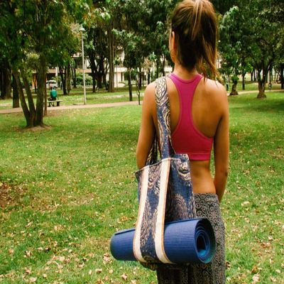 Dharmayogaco Yoga Tote Bag and Carriers (Dark Blue)
