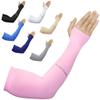 Arm Sleeves For Women & Men UV Sun Protection Cooling Arm Sleeves for Women With Thumb Holes For Tattoo Cover Up Yoga Cycling Golfing Gaming Fishing Gardening Arm Compression Sleeves Girl 1 Pair Pink view 1