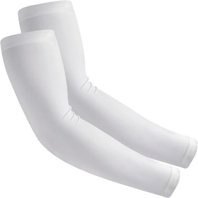 EGOFLEX Arm Sleeves for Men and Women Compression UV Sun Protection Tattoo Cover Up Baseball Basketball Football Golf Running (White)