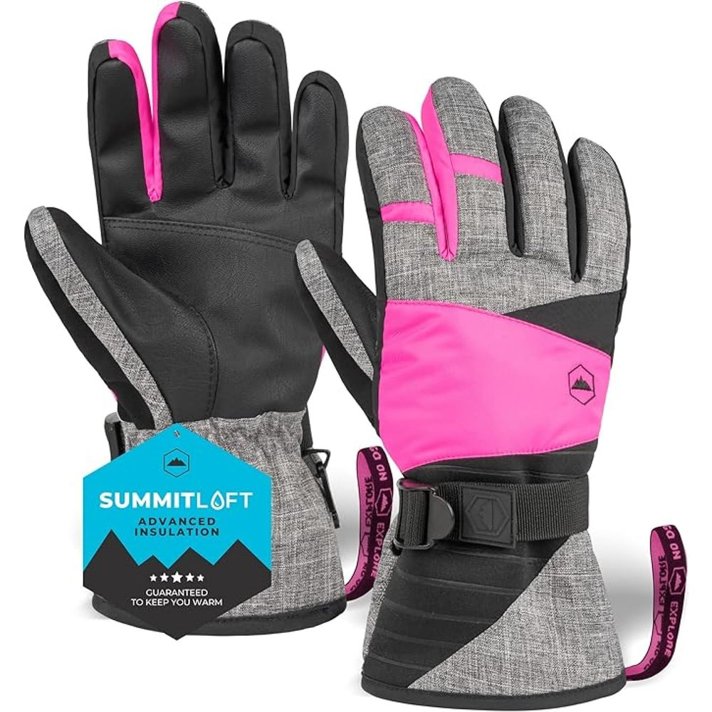Tough Outdoors Womens Ski Gloves - Waterproof Gloves Women Ski Snow Snowboarding - Thermal Winter Glove Women Waterproof