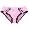 vastwit Silky Satin Ruffled Lace Trim Panties for Men Sissy Knickers French Maid Crossdressing Underwear Pink Medium view 4