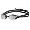 ARENA Unisex Cobra Core Swipe Anti-Fog Racing Swim Goggles for Men and Women Polycarbonate Mirror Lens, Silver/Black view 1