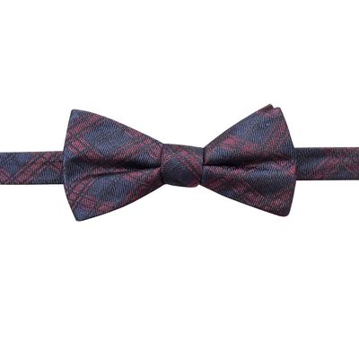 Ryan Seacrest Distinction Mens PT Pienza Silk Plaid Bow Tie Navy O/S
