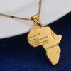 African Map Pendant Necklace Women 24K Gold Color Pendant Jewelry Men African Map Hiphop Item Wholesale (Gold) view 2