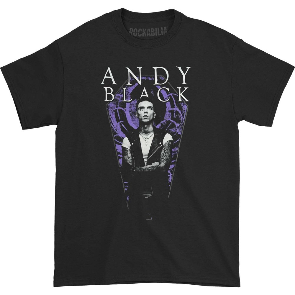 Andy Black Men's Purple Coffin Tee T-Shirt X-Large Black