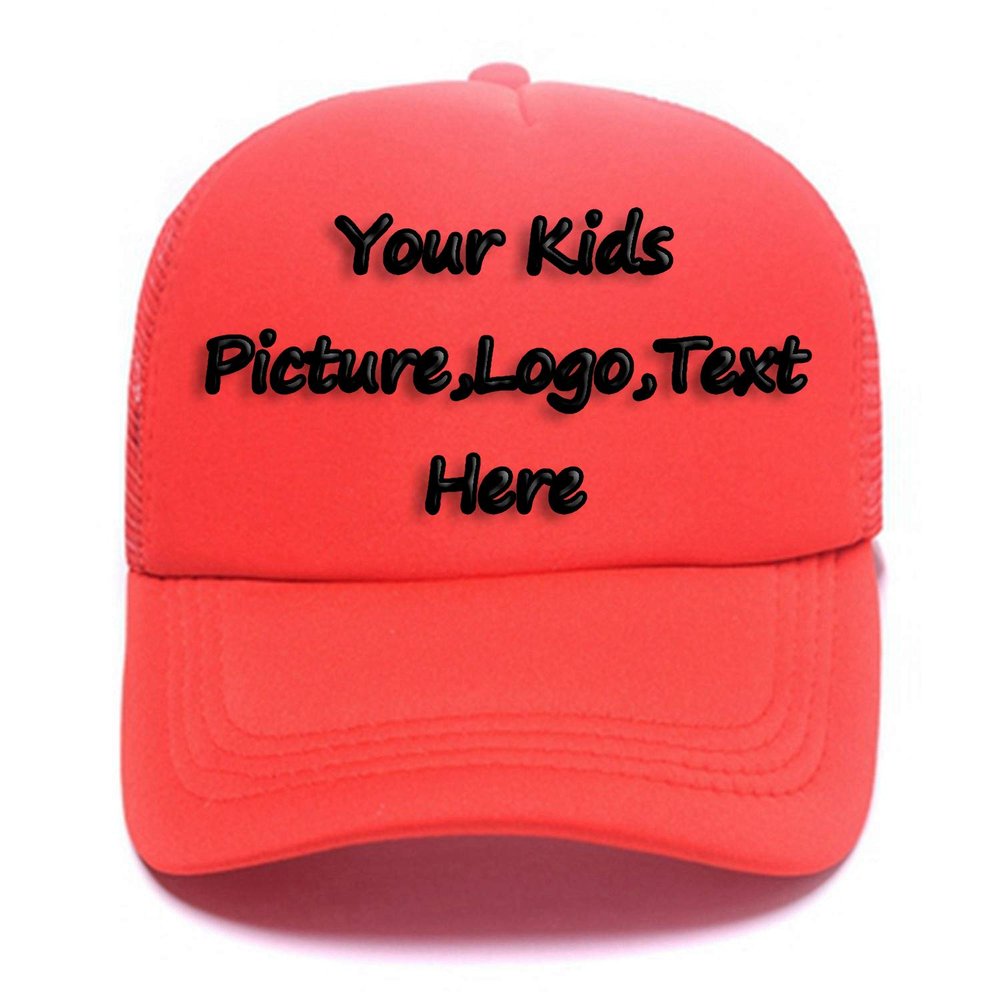 Design You Own Kids Hats, Boys Girls Outdoor Funny Baseball Hats Breathable Mesh Snapback Sunhat
