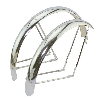 Alta Bicycle 26" Classic Wide Balloon Adjustable Fender Set in Chrome