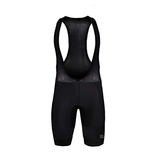 SGCIKER Men's Black Laser Cut Cycling Bib Shorts Bike 9D Gel Padded Cycle Tights Italia Power Band Bicycle Pants (4XL)