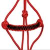 Y&Z Adjustable Nylon Horse Halter with Nylon Rope Lead (Red & Black, Cob) view 3