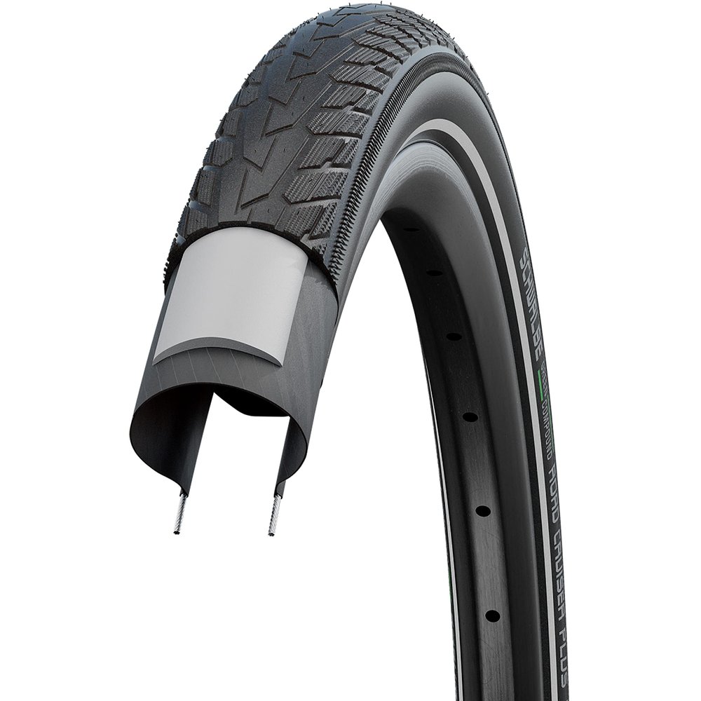 Schwalbe Unisex's Road Cruiser Plus PunctureGuard, TwinSkin Tyres, Black, 47-406