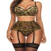 Avidlove Women Lingerie Set with Garter Belts Sexy Bra and Panty Underwire Push Up Lingerie Sets(Gold Yellow,M) view 1