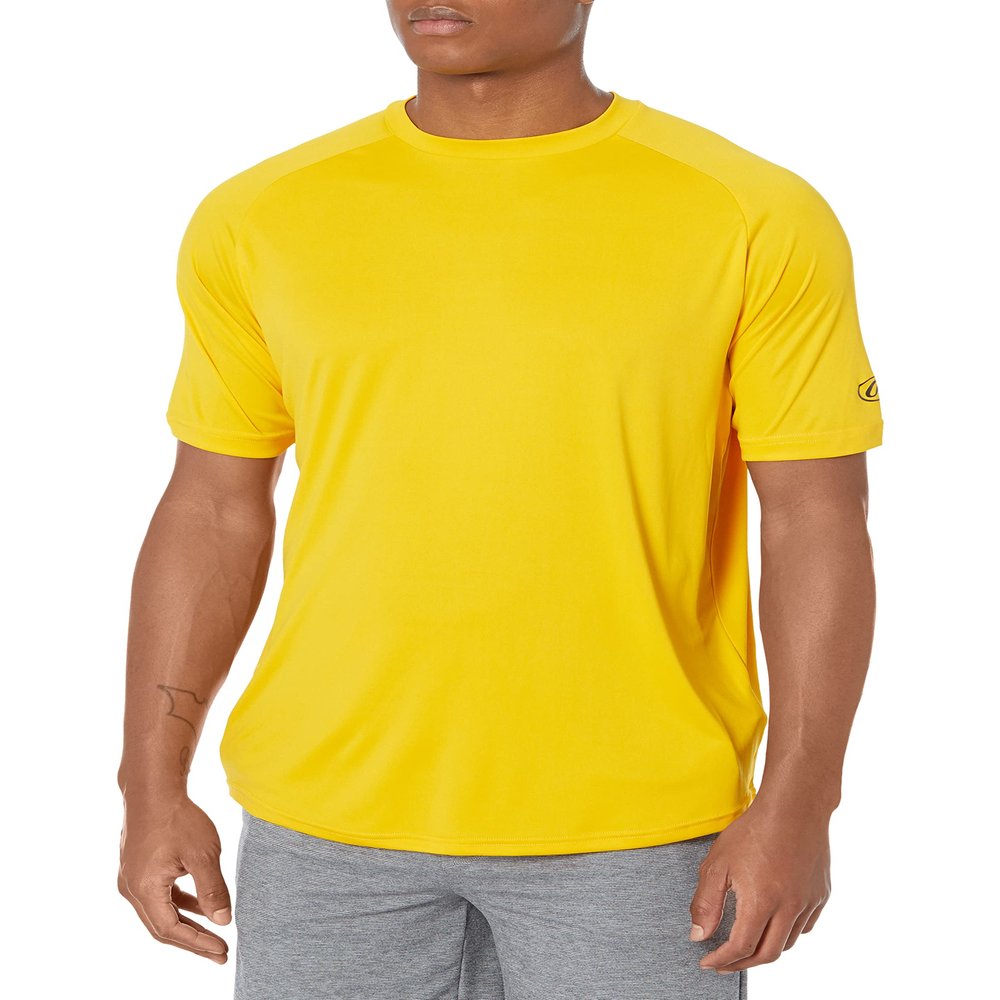 Rawlings | Men's Crew Neck Tech Short Sleeve Shirt | Light Gold | Adult X-Large
