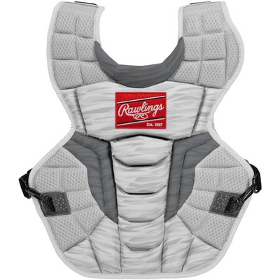 Rawlings | VELO 2.0 Catcher's Chest Protector | Baseball | Intermediate - 15 1/2" | White/Silver