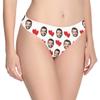 Custom Women's Funny Face Novelty Shorts Briefs Thong G-Strings Red Love Heart White Printed with Photo XL view 3