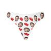 Custom Women's Funny Face Novelty Shorts Briefs Thong G-Strings Red Love Heart White Printed with Photo XL view 4