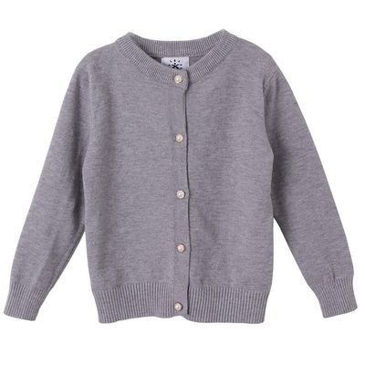SMILING PINKER Girls Cardigan Sweater School Uniforms Button Long Sleeve Knit Tops (Gray, 10-11 Years)
