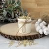 Mini 4 oz Mason Jar, Painted and Distressed, Regular Mouth Mason Jar, Toothpick Holder, Shabby Chic Paperclip Holder, Rustic Modern Farmhouse Desk Decor, Little Mason Jar for Desk (Ivory) view 2