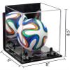 Better Display Cases Acrylic Mini - Miniature (not Full Size) Soccer Ball Display Case with Mirror Case, Black Risers, Wall Mount and Clear Base (B03/A015) view 2