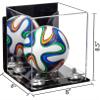 Better Display Cases Acrylic Mini - Miniature (not Full Size) Soccer Ball Display Case with Mirror Case, Silver Risers, Wall Mount and Clear Base (B03/A015) view 2