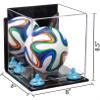 Better Display Cases Acrylic Mini - Miniature (not Full Size) Soccer Ball Display Case with Mirror Case, Light Blue Risers, Wall Mount and Clear Base (B03/A015) view 2