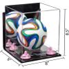 Better Display Cases Acrylic Mini - Miniature (not Full Size) Soccer Ball Display Case with Mirror Case, Pink Risers, Wall Mount and Clear Base (B03/A015) view 2