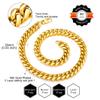 14mm Gold Miami Curb Chain Necklace, 18K Gold Plated Chunky Cuban Link For Women 24 inches view 4
