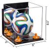 Better Display Cases Acrylic Mini - Miniature (not Full Size) Soccer Ball Display Case with Mirror Case, Orange Risers, Clear Base and Wall Mount (A015-OR) view 2
