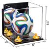 Better Display Cases Acrylic Mini - Miniature (not Full Size) Soccer Ball Display Case with Mirror Case, Yellow Risers, Wall Mount and Clear Base (B03/A015) view 2