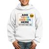 Custom Youth Hoodies Add Your Own Image Pullover Hooded Text Front Back Side White view 1