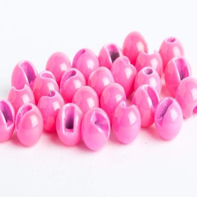 Blue Wing Olive Slotted Tungsten Beads for Fly Tying- 100 Pack (Fluorescent Pink, 3.2 mm (1/8"))