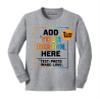 Custom Youth Long Sleeve Shirt Add Your Own Image Photo Text Front Back Side Athletic Heather view 1