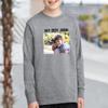 Custom Youth Long Sleeve Shirt Add Your Own Image Photo Text Front Back Side Athletic Heather view 2