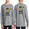 Custom Youth Long Sleeve Shirt Add Your Own Image Photo Text Front Back Side Athletic Heather view 4