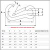 SBDs (5Pc) 1/4 (6.35 mm) Dia 2 Length Marine Grade Stainless Stell T316 Carabiner  Clip Snap Hook -Spring Loaded Karabiner- Opening: 5/16", Inside Length: 1 15/16", Inside Width: 5/16" view 2