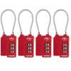 TSA Lock Security 3 Digit Combination Suitcase Luggage Bag Code Lock Padlock (Red 4-Pack) view 1
