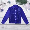 JEATHA Kids Boys Shiny Sequins Lapel Long Sleeve Hip Hop Jazz Latin Dance Shirts Stage Performance Costume Blue 4-5 view 3