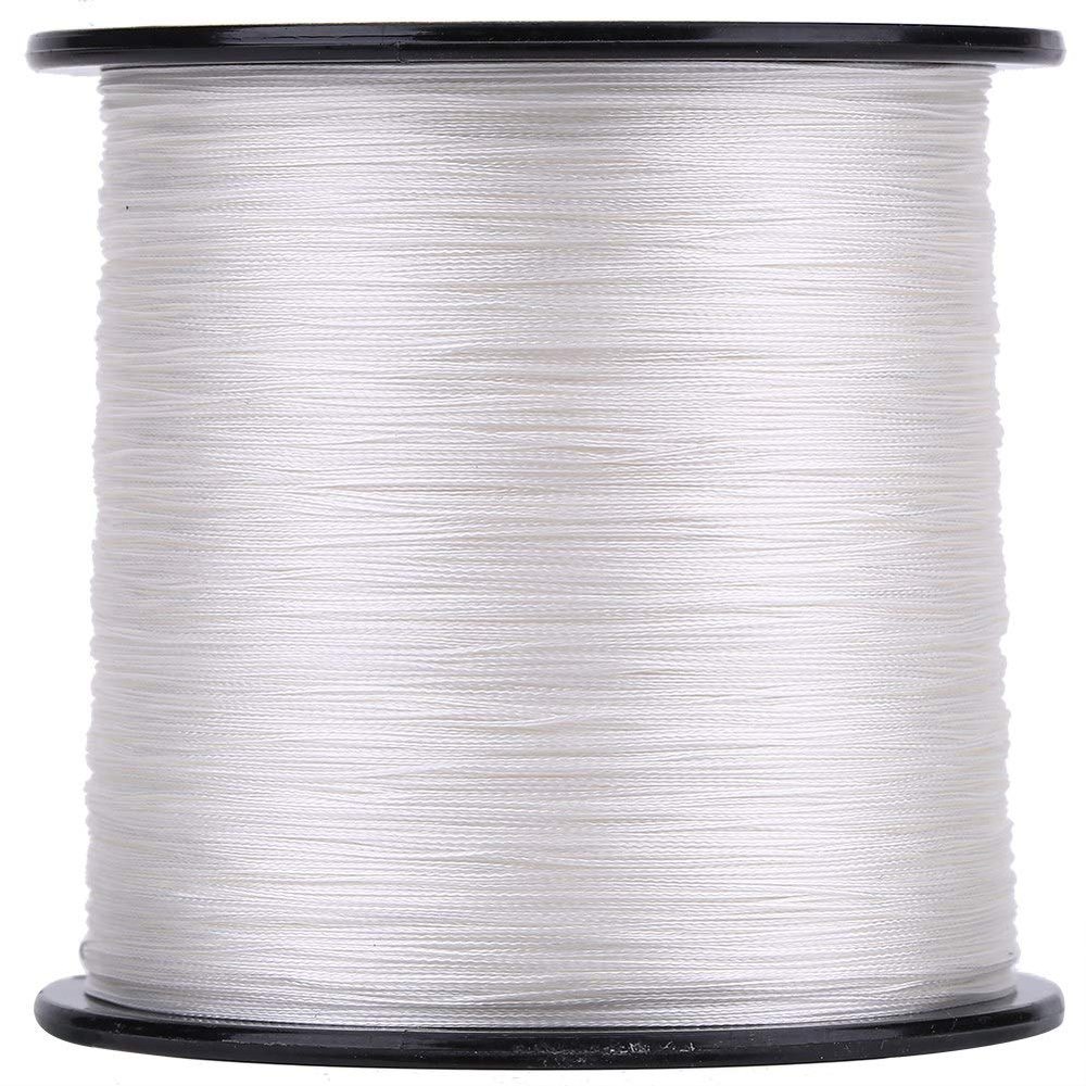 500M Strands Fishing Lines, 4 Strands Super Strong Fishing Lines PE Multifilament Fish Line Fish Rope Cord White(0.6-White)