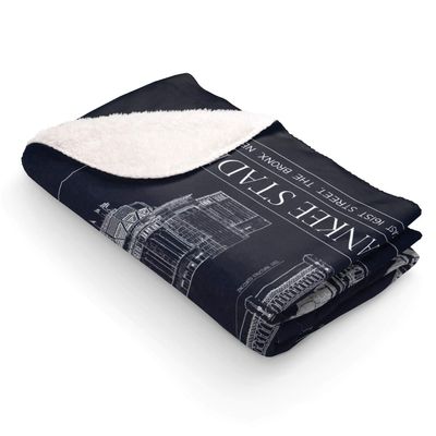 Ballpark Blueprints Yankee Stadium Sherpa Fleece Stadium Blanket