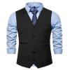 AOYOG Mens Formal Business Suit Vests 5 Buttons Regular Fit Waistcoat for Suit or Tuxedo view 2