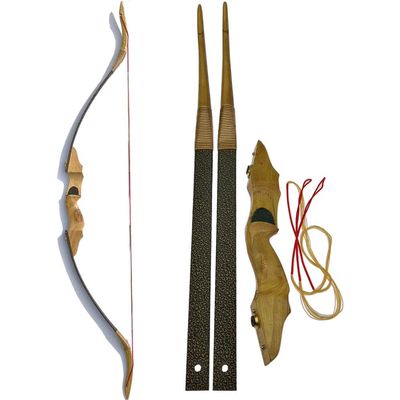 SHARROW Traditional Recurve Bow Archery Hunting Take Down Bow Handmade Longbow for Shooting Target Wooden Mongolian Horsebow 30-50Lbs (40lbs)