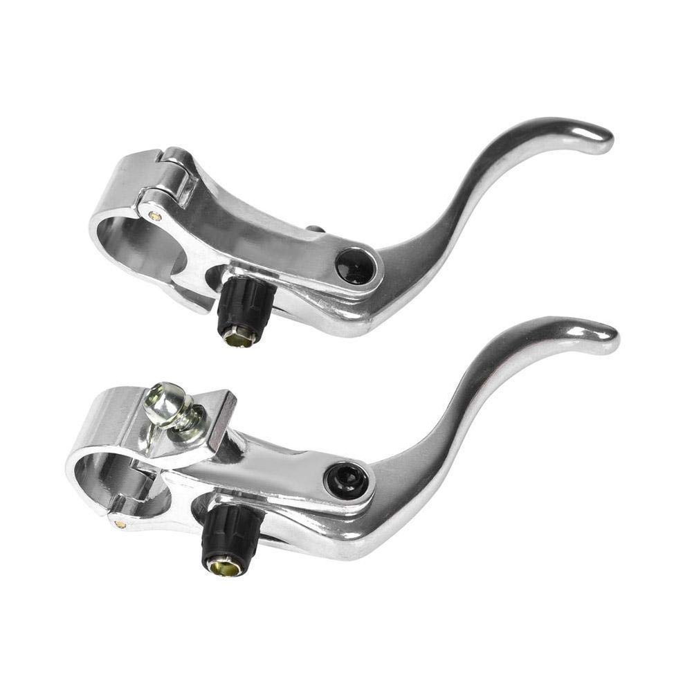 Fafeims 1pair 24mm Aluminum Alloy Mountain Disc Brake Level Cycling Accessory,Silver/Black (Silver)